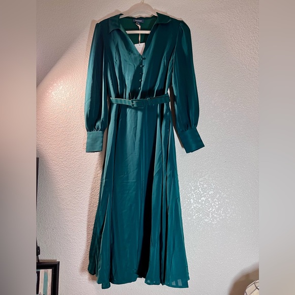✨Modcloth✨ NWT Classy Announcement A-Line Dress Size 2 XS-Small Emerald Green - Picture 5 of 17